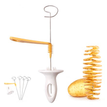 Load image into Gallery viewer, Creative Potato Spiral Cutter Fruit Vegetable Slicer Spiral Potato Chips Potato Tower Slicer Making Kitchen Gadgets Accessories
