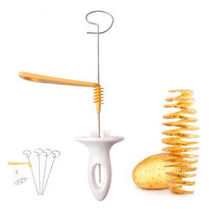 Creative Potato Spiral Cutter Fruit Vegetable Slicer Spiral Potato Chips Potato Tower Slicer Making Kitchen Gadgets Accessories