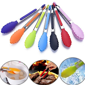 Stainless Steel Silicone Outdoor Non-slip BBQ Clip Salad Clamp Cooking Food Tong Kitchen Accessories Kitchen Gadgets cozinha