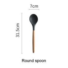 Load image into Gallery viewer, Silicone Kitchen Set Cooking Tools Utensils Set Spatula Shovel Soup Spoon with Wooden Handle Special Heat-resistant Design
