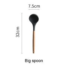 Load image into Gallery viewer, Silicone Kitchen Set Cooking Tools Utensils Set Spatula Shovel Soup Spoon with Wooden Handle Special Heat-resistant Design
