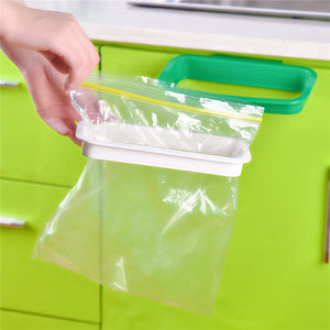 Hanging Kitchen Cupboard Door Back Style Stand Trash Garbage Bags Storage Rack Holder 21.5x12.2x3.3cm Kitchen Accessories